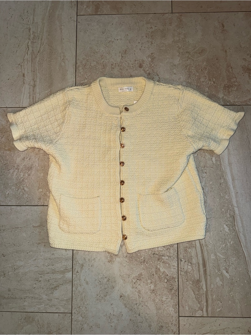 Yellow Miss Love cardigan Size M #knitwear #cardigan